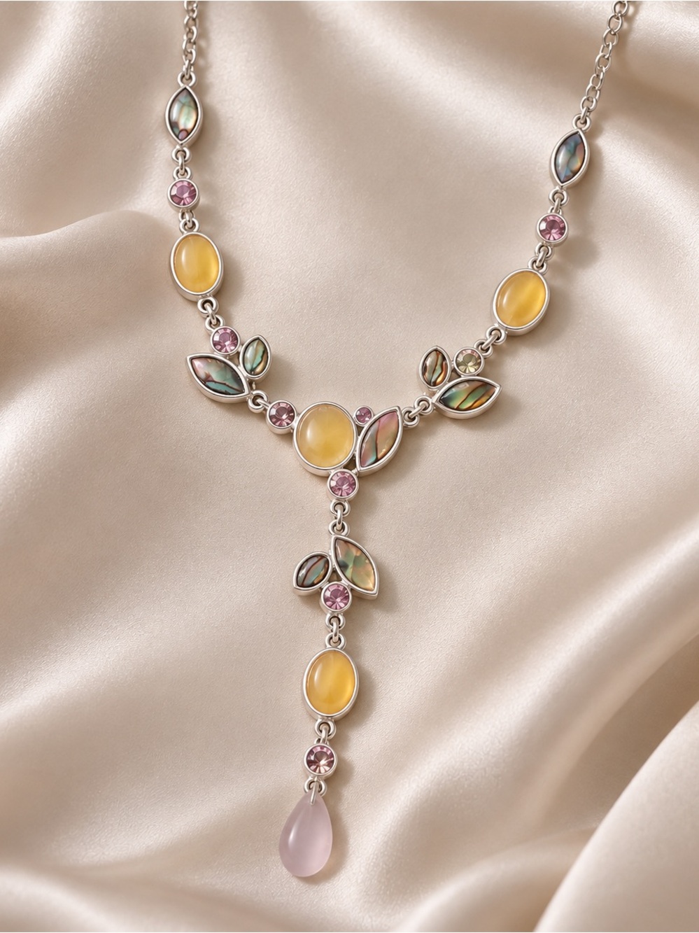 Marks & Spencer London Necklace with Yellow and Iridescent Accents